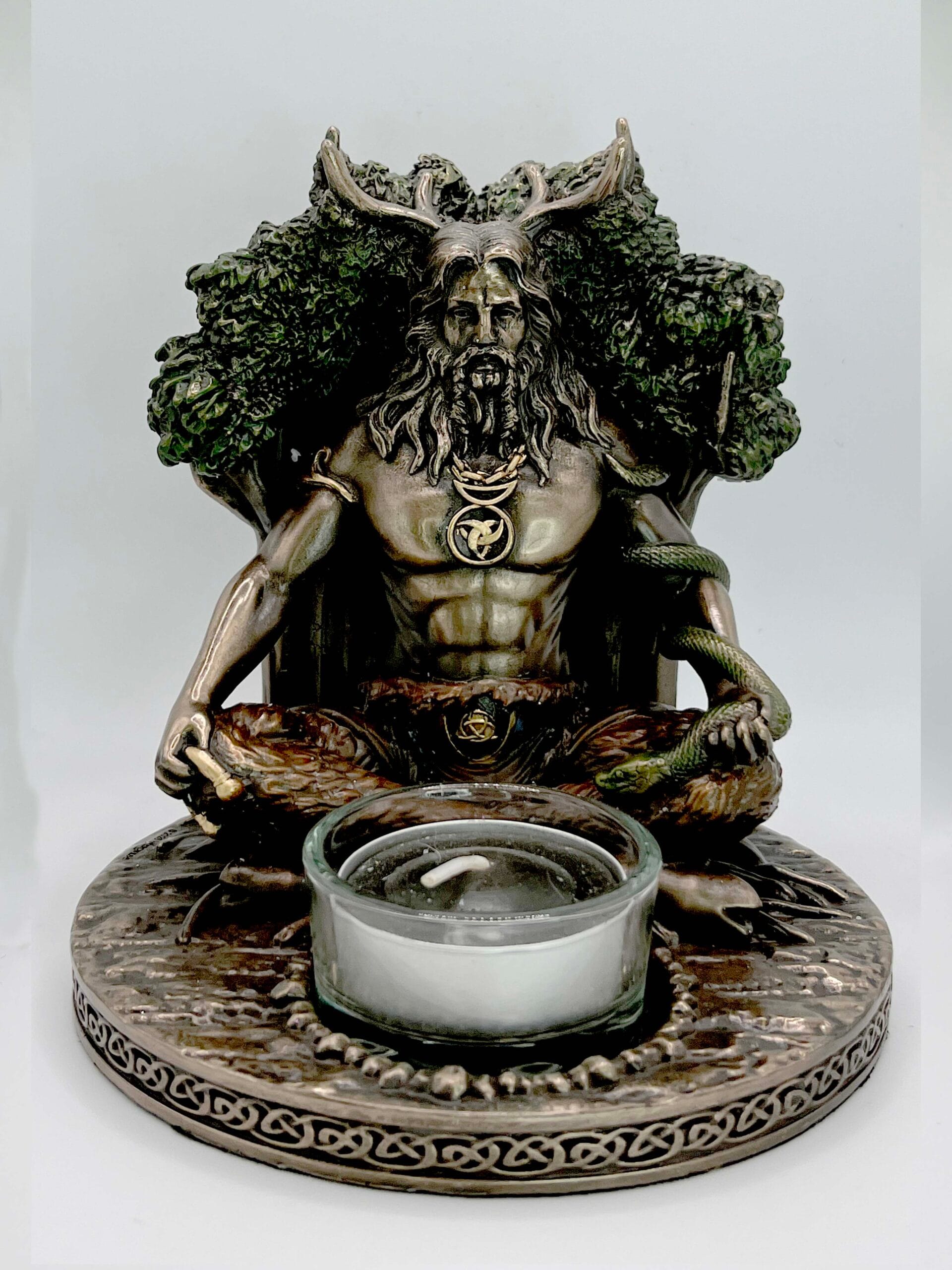 Porta vela Cernunnos en bronce