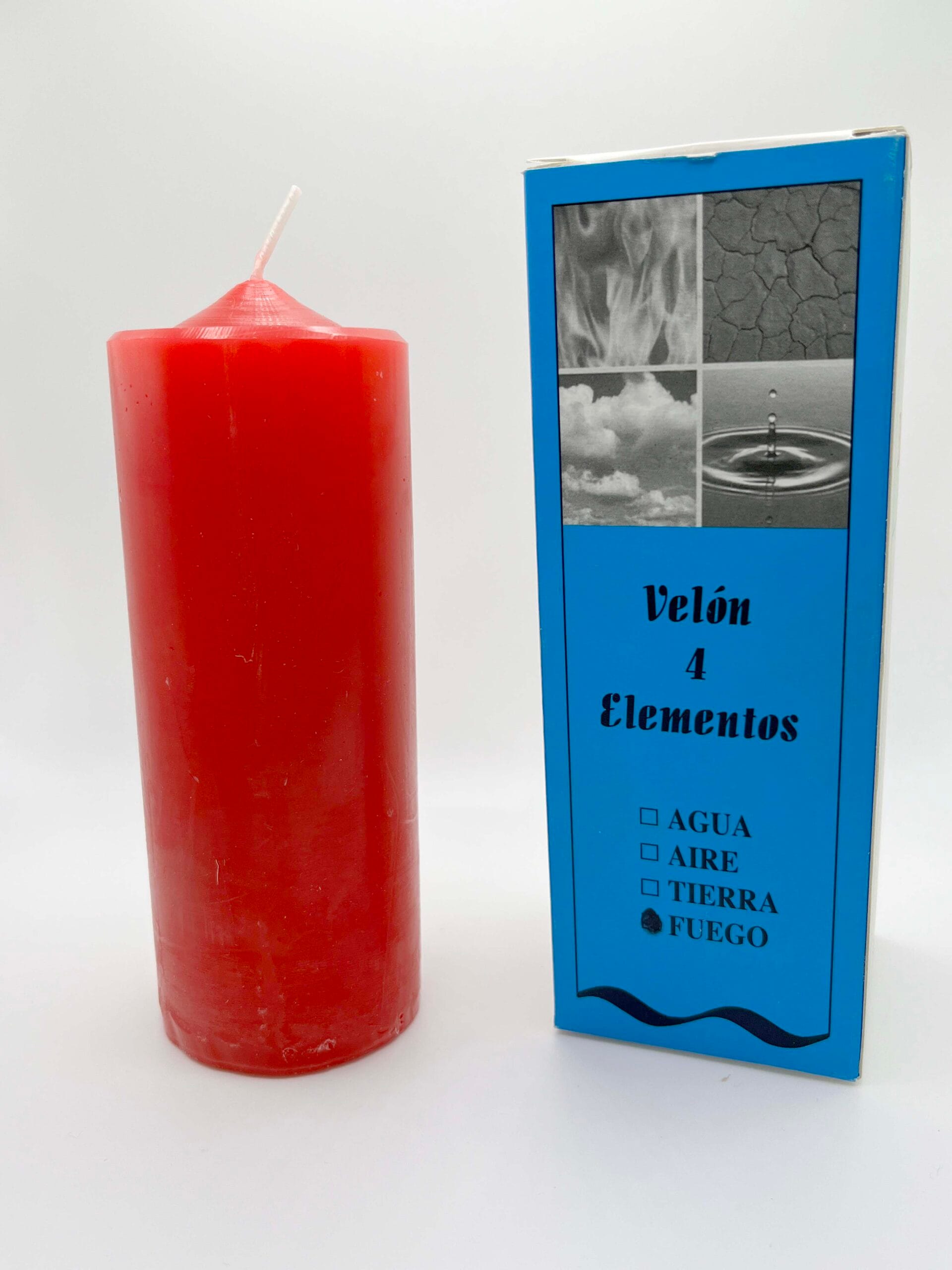 Velón rojo preparado al elemento Fuego, para potenciar tus peticiones
