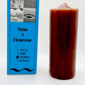 Velón marrón del elemento Tierra para trabajar emociones