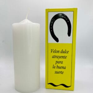 Velón Dulce de la Buena Suerte en Color Blanco